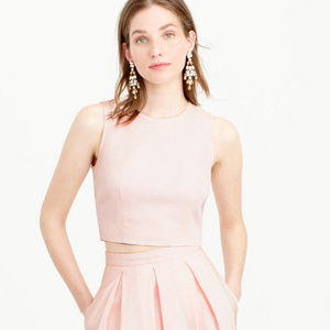 J CREW Fitted Crop Top 6 Shell Pink NWT $88